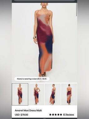 Women’s Ombre Maxi Dress in Peach, Burgundy & Navy